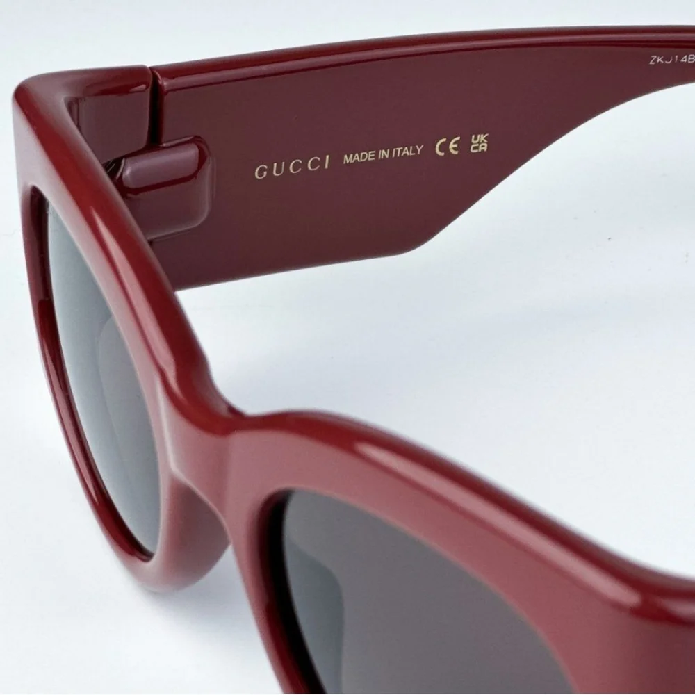 Gucci GG1544S 002 Burgundy Brown Unisex Oval Sunglasses GG 1544S NEW